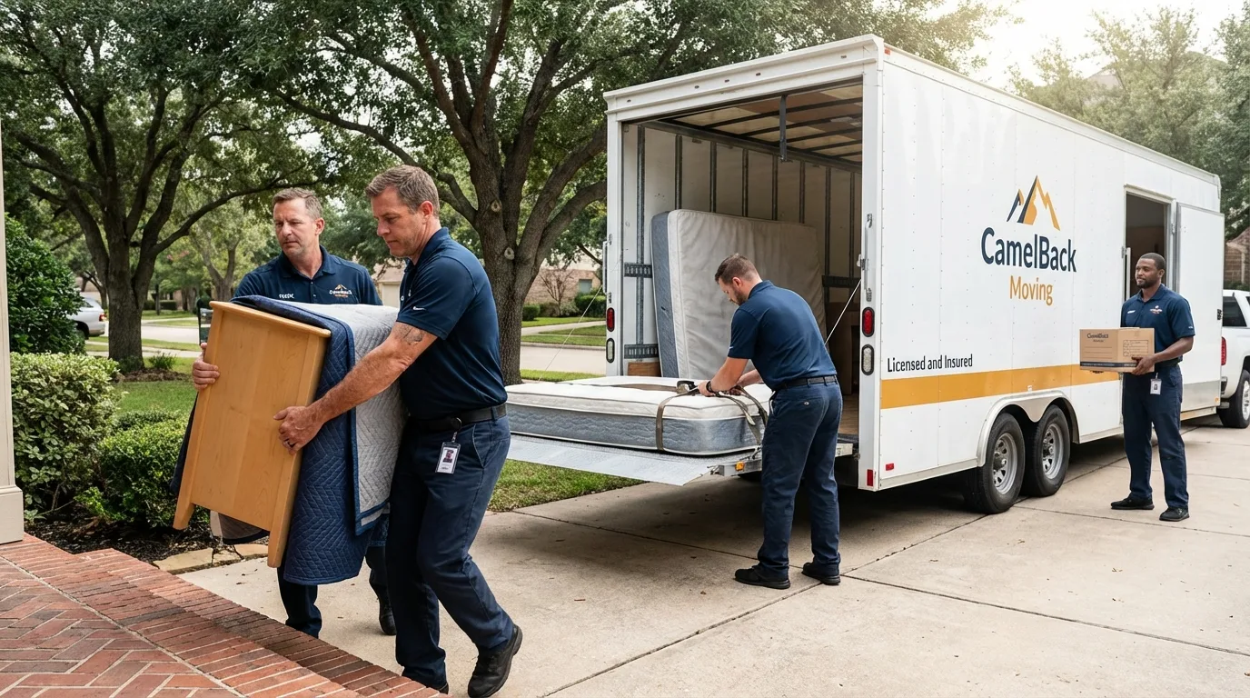 Crew loading residential truck for cross-state move from Point Clear, AL